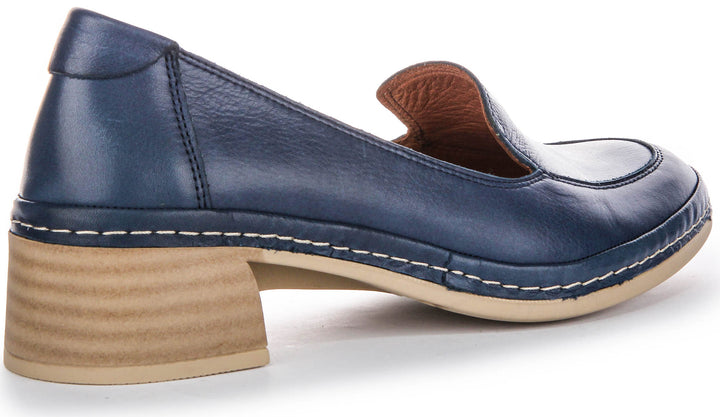 Scarpe in Pelle da Donna Justinreess Penny in Blu Navy