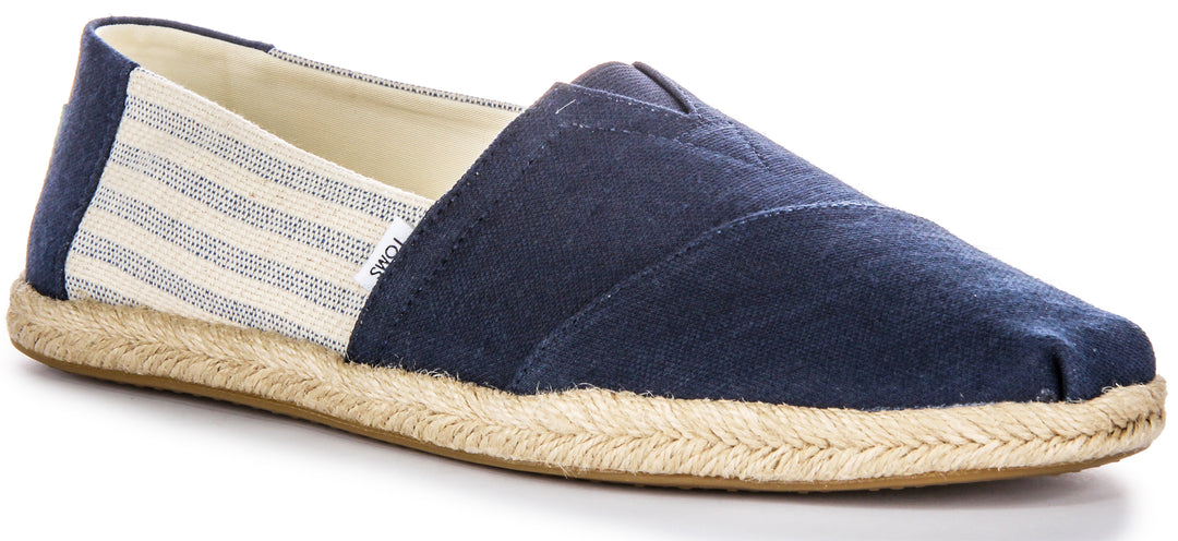 Toms Alpargata Alrop In Navy For Men Woven Eco Canvas