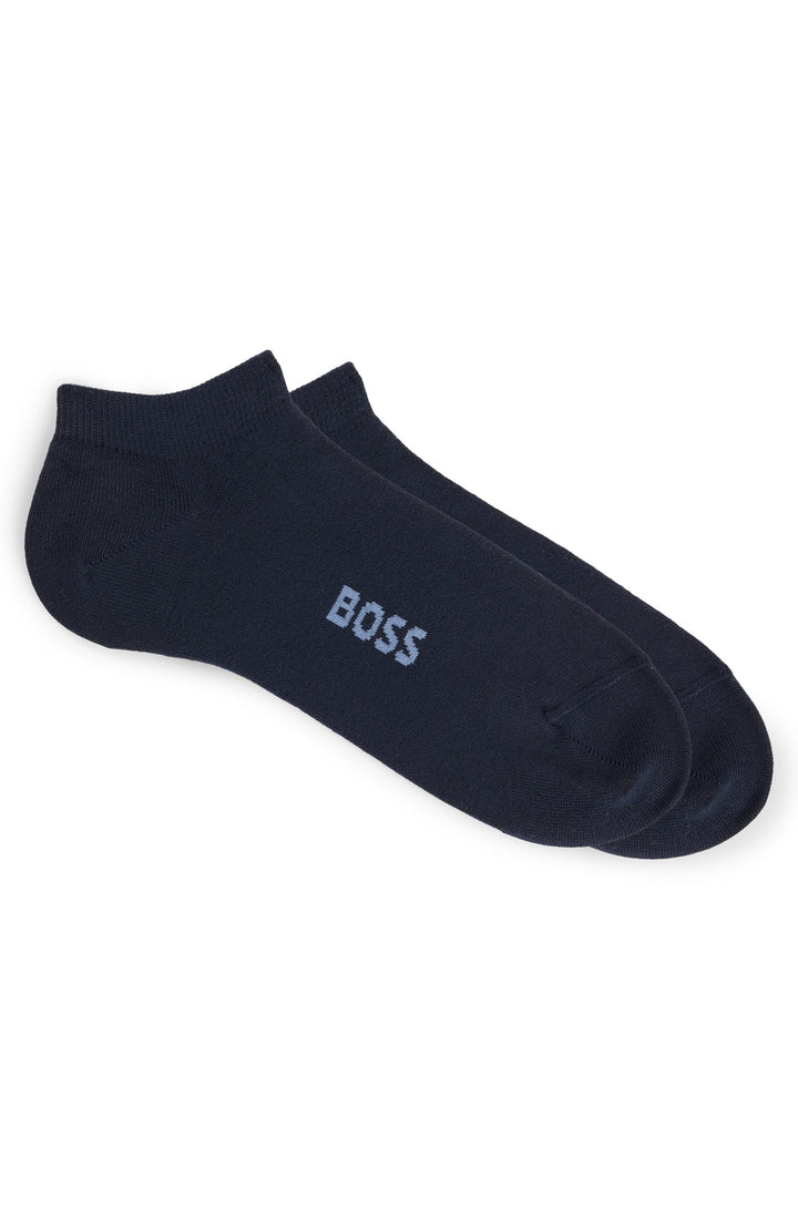Boss 2 Pair Short Bamboo Socks In Navy For Men
