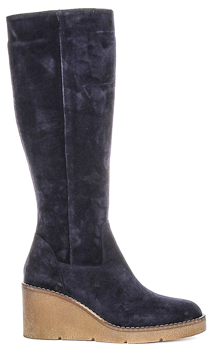 Justinreess England Amber Suede In Navy For Women