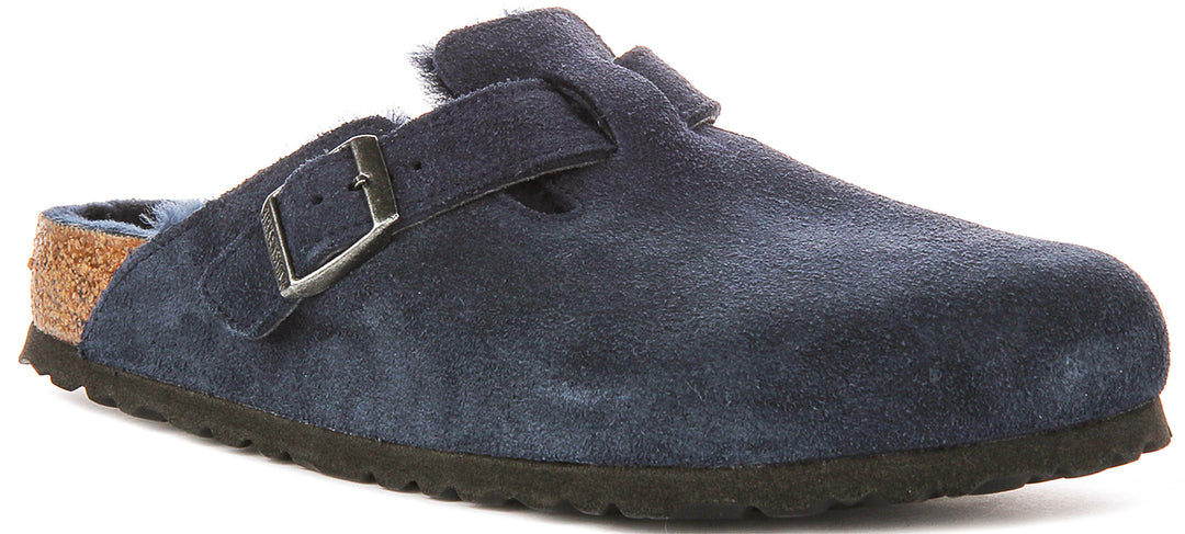 Birkenstock Boston Sherl In Navy For Unisex