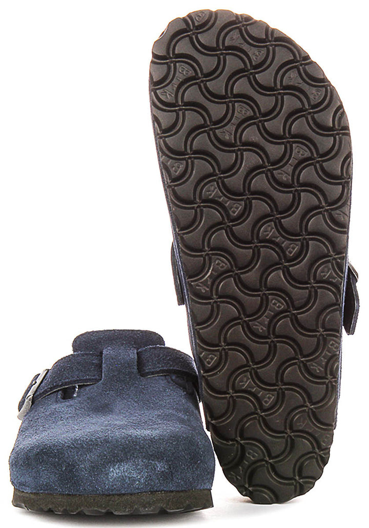 Birkenstock Boston Sherl In Navy For Unisex