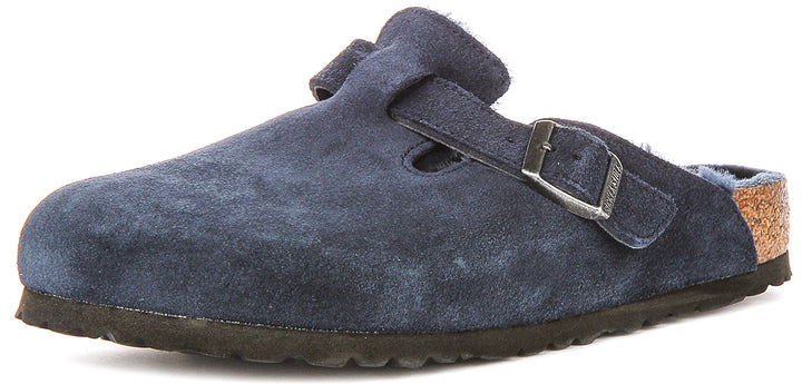 Birkenstock Boston Sherl In Navy For Unisex