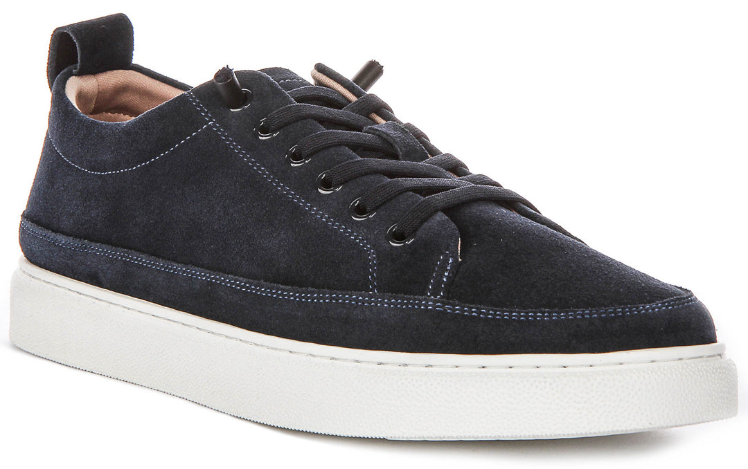Justinreess England Josh Suede In Navy For Men