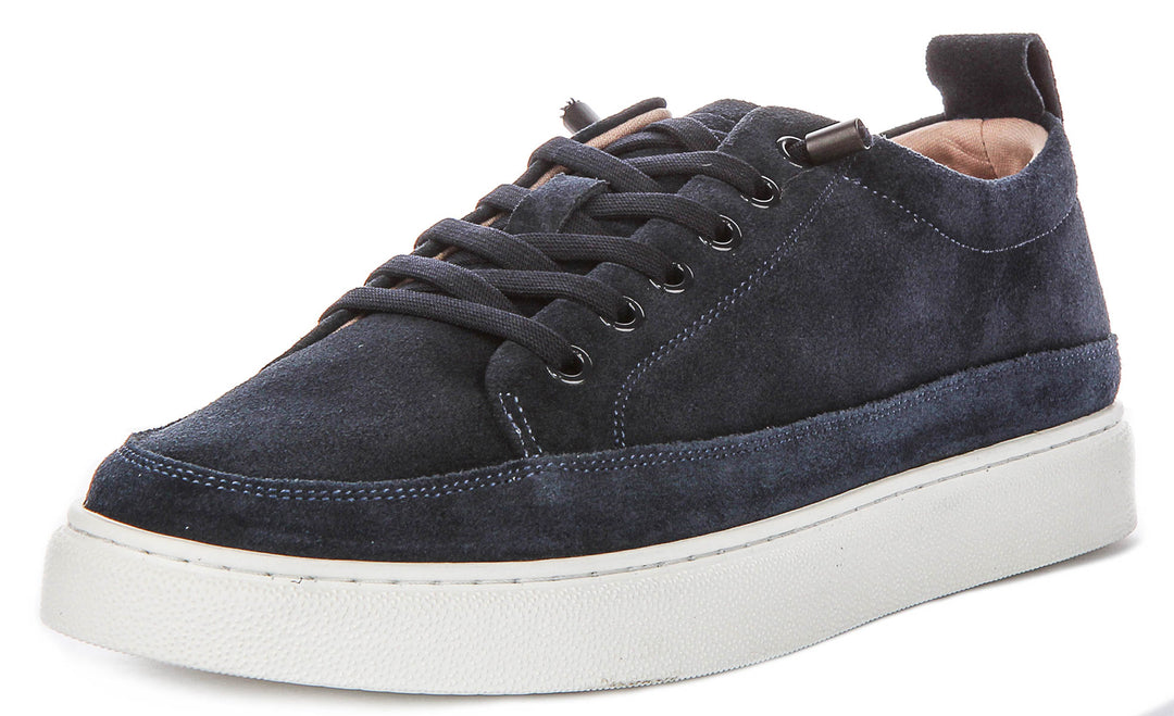 Justinreess England Josh Suede In Navy For Men