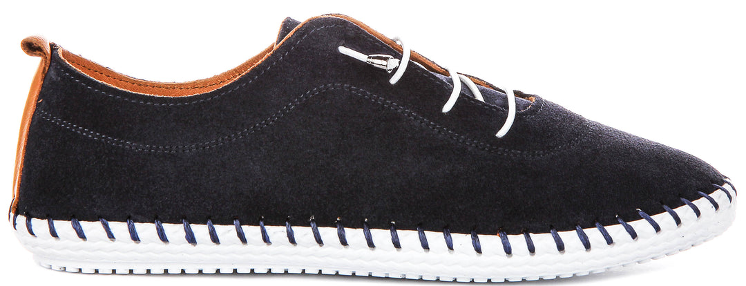 Justinreess England Lexi 2 Suede In Navy For Women