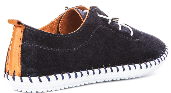 Justinreess England Lexi 2 Suede In Navy For Women