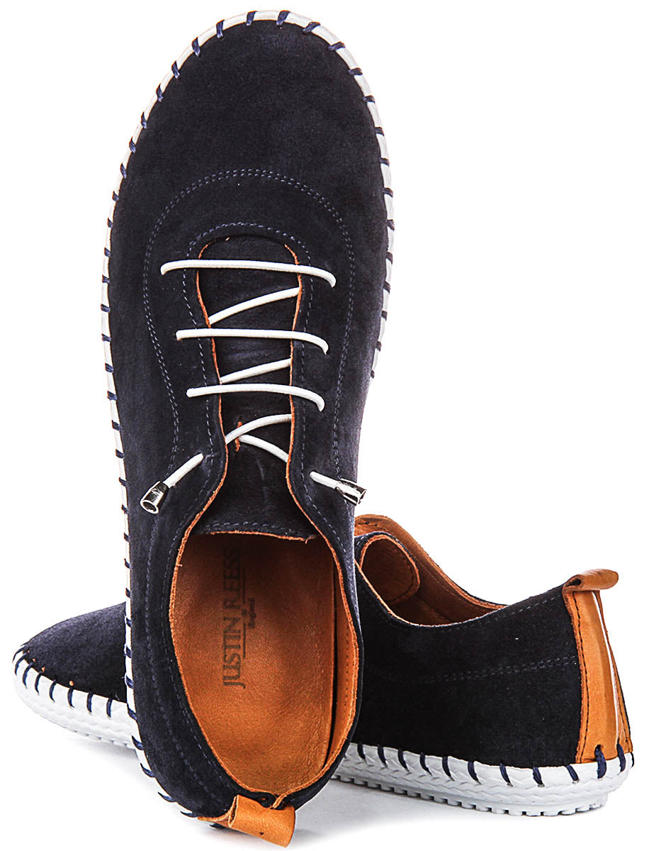 Justinreess England Lexi 2 Suede In Navy For Women