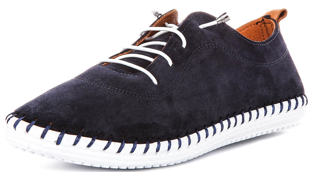 Justinreess England Lexi 2 Suede In Navy For Women