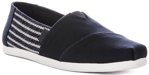 Toms Alpargata Classic Strip In Navy For Men