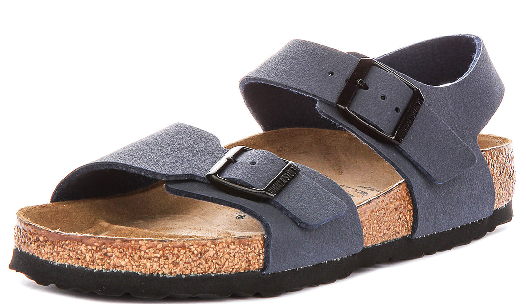 Birkenstock New York Kids In Navy For Junior Regular Fit