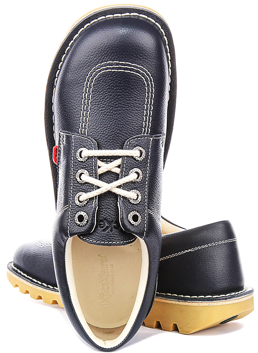 Kickers Kick Lo Leather In Navy
