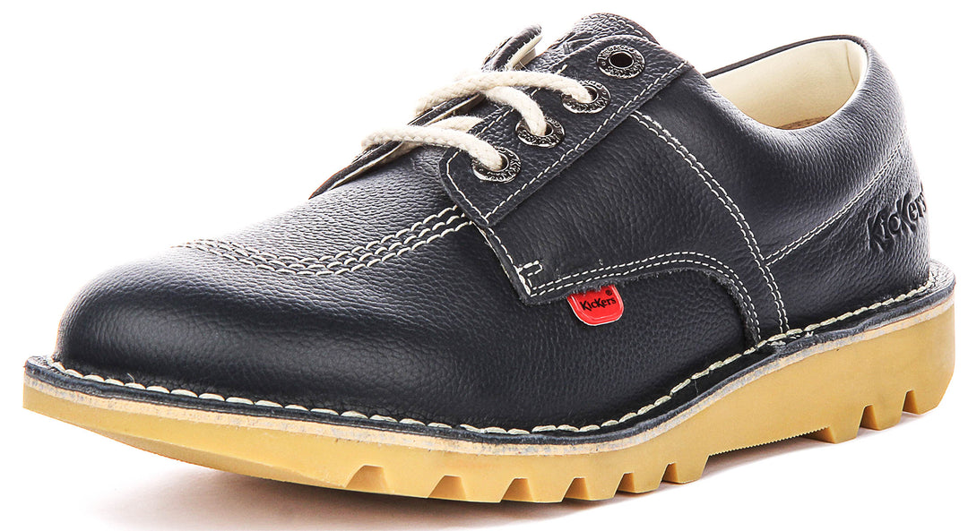 Kickers Kick Lo Leather In Navy