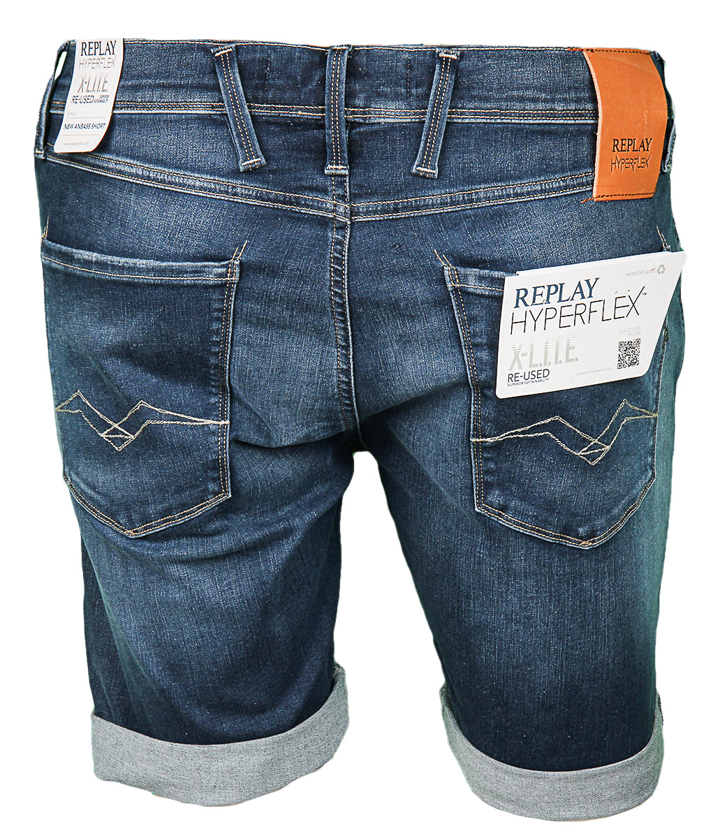 Replay Anbass Shorts In Navy Blue For Men