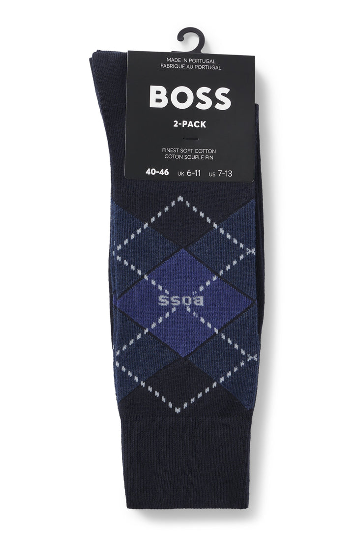 Boss 2P Rs Argyle Cc In Navy Blue For Unisex