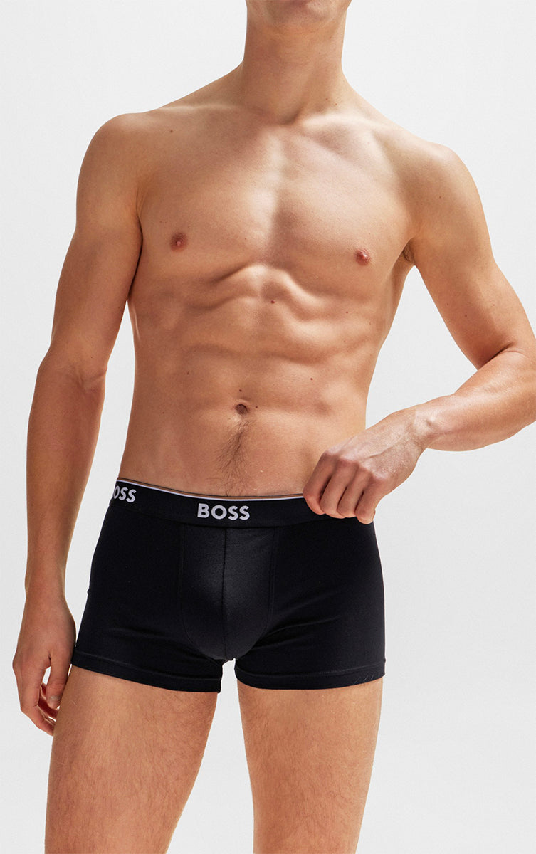 Boss Trunk 3P Power Uomo In Boxer in cotone nero blu navy