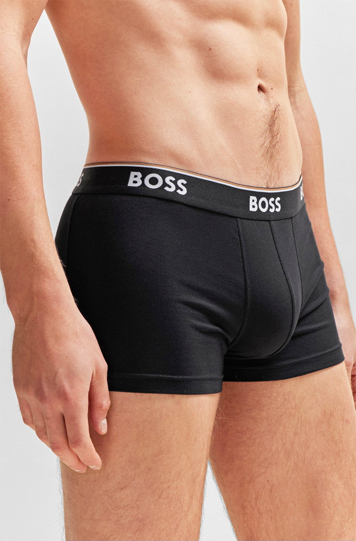 Boss Trunk 3P Power Uomo In Boxer in cotone nero blu navy