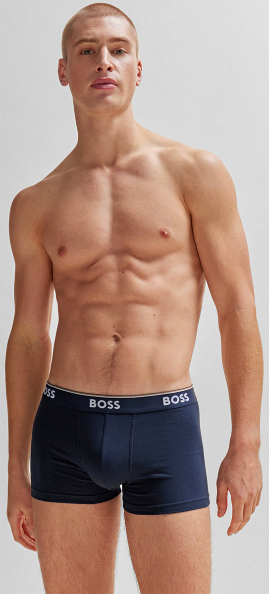 Boss Trunk 3P Power Uomo In Boxer in cotone nero blu navy