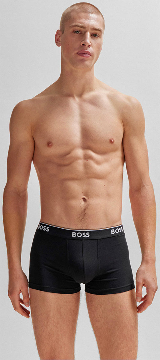 Boss Trunk 3P Power Uomo In Boxer in cotone nero blu navy