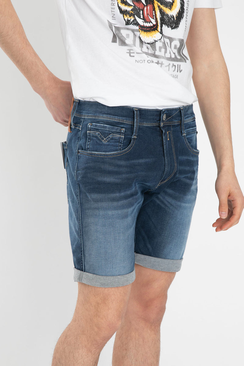 Replay Anbass Shorts In Navy Blue For Men