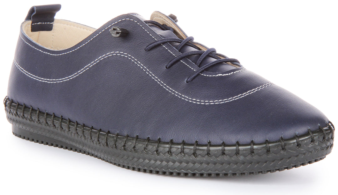 JUSTINREESS Lexi Chaussures de travail en cuir pour hommes en marine bleu