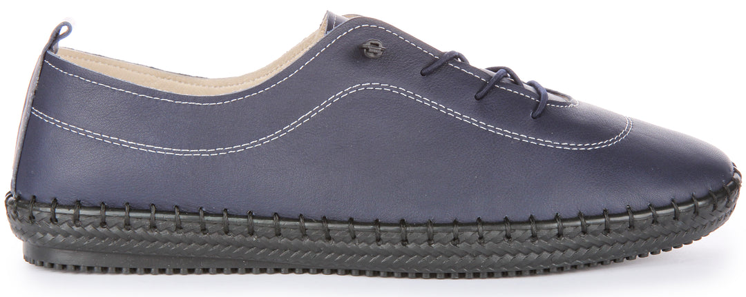 JUSTINREESS Lexi Chaussures de travail en cuir pour hommes en marine bleu