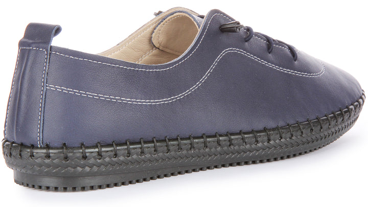 JUSTINREESS Lexi Chaussures de travail en cuir pour hommes en marine bleu