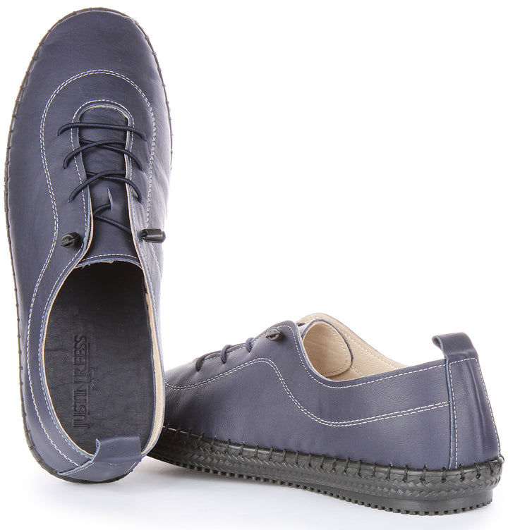 JUSTINREESS Lexi Chaussures de travail en cuir pour hommes en marine bleu