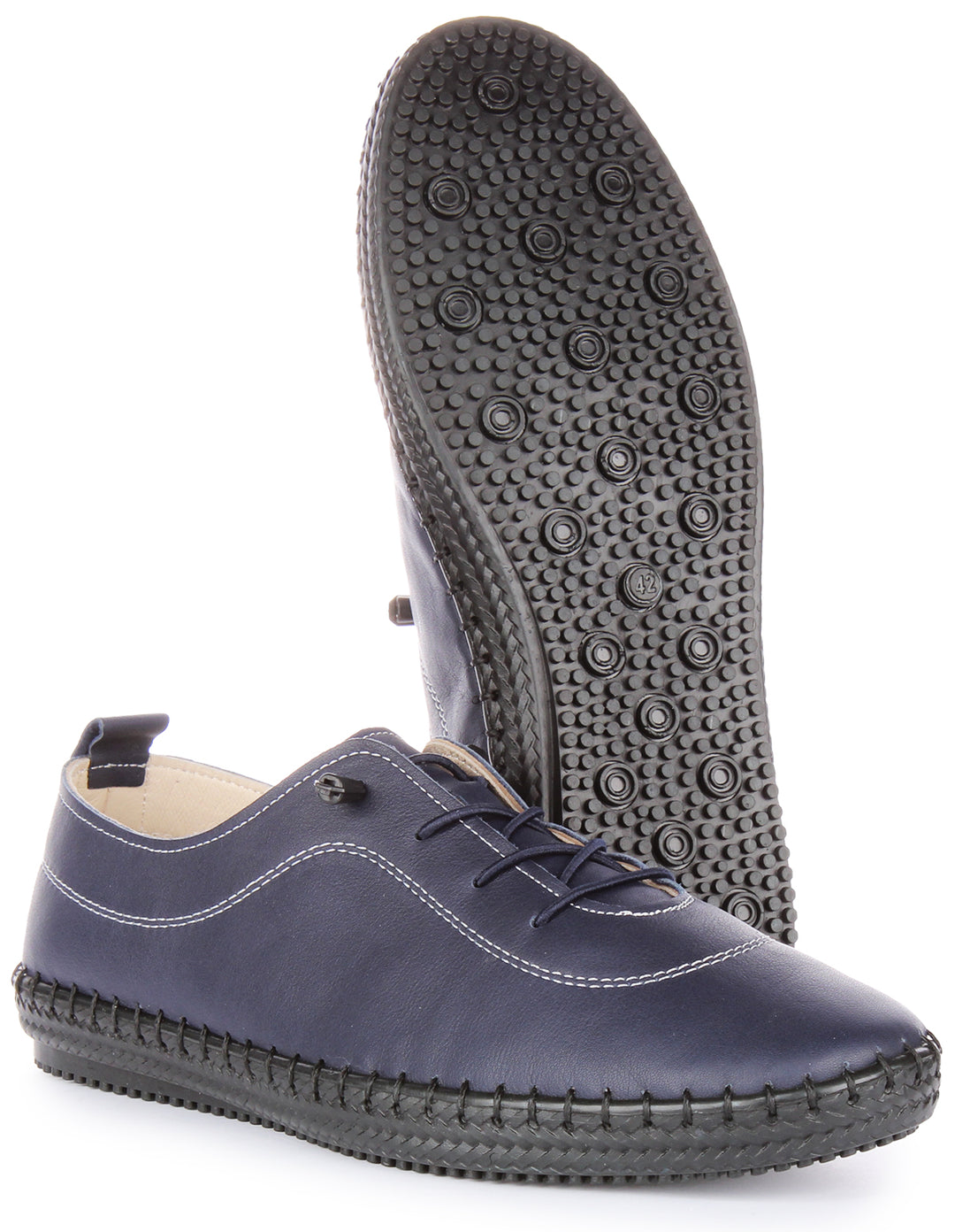 JUSTINREESS Lexi Chaussures de travail en cuir pour hommes en marine bleu