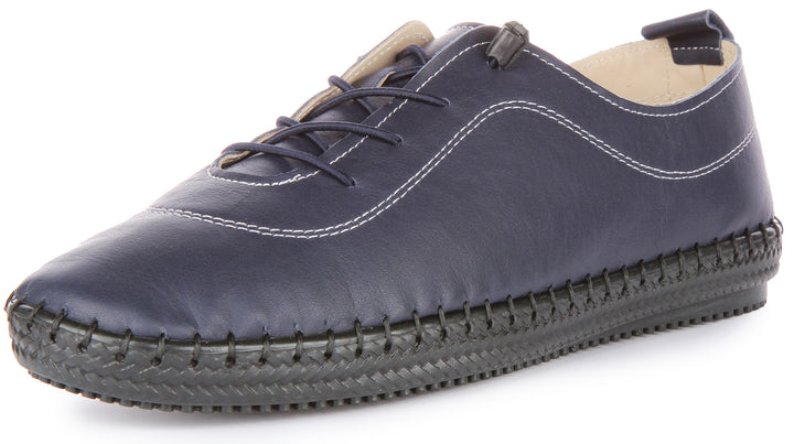 JUSTINREESS Lexi Chaussures de travail en cuir pour hommes en marine bleu