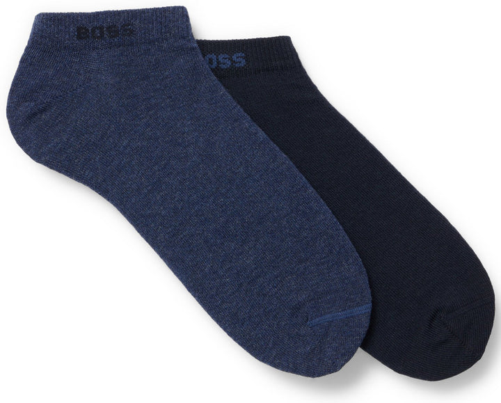 Boss 2P As Uni Colors CC Juego de 2 calcetines tobilleros de algodón para hombre en marino azul