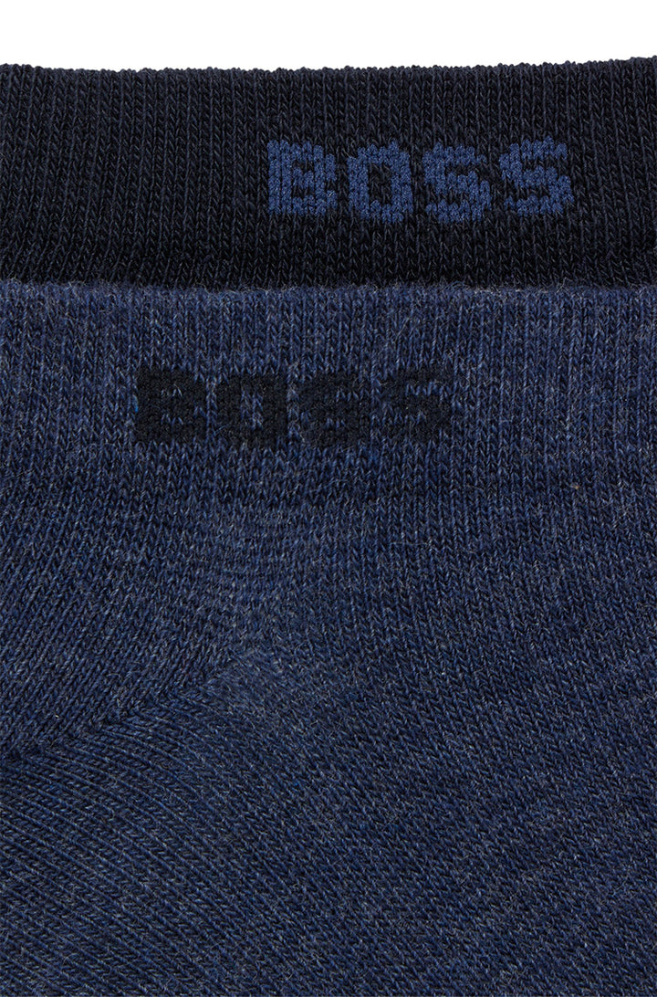 Boss 2P As Uni Colors CC Set di 2 calzini alla caviglia in misto cotone da uomo in marina blu