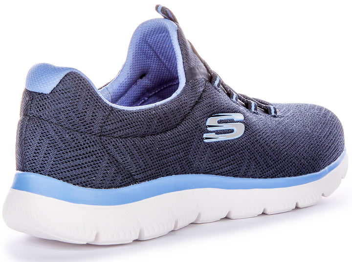 Sneakers vegan stretch lace Artistry Chic Skechers in blu navy