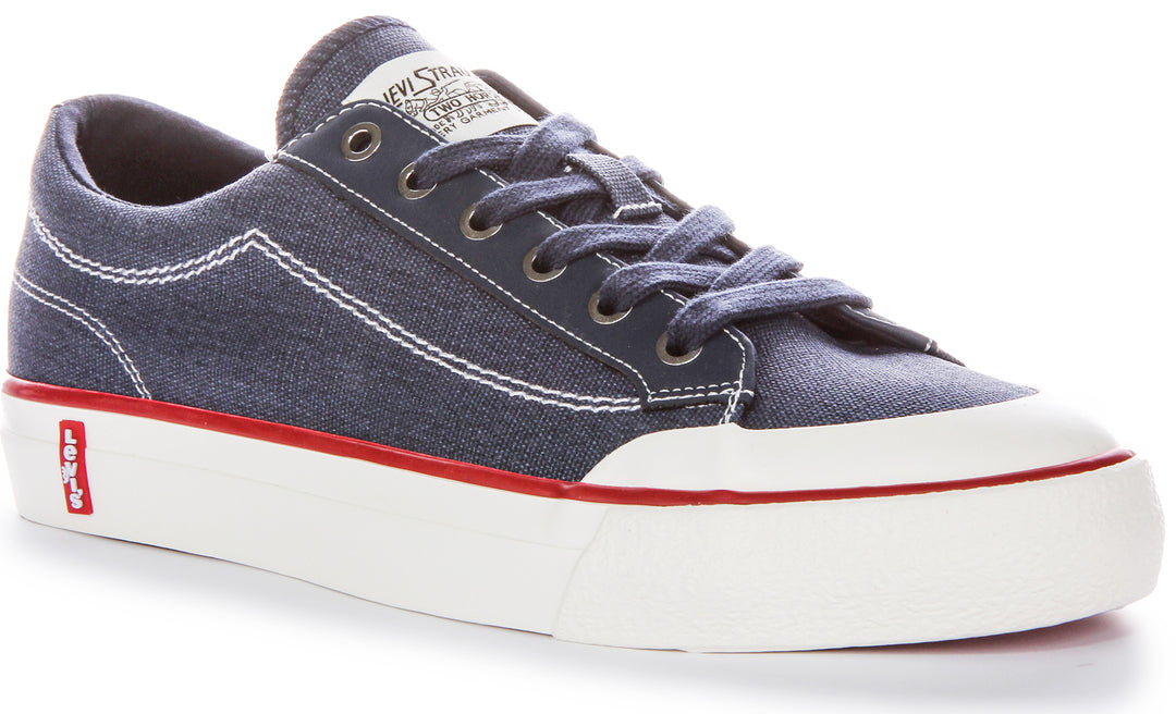 Levi Ls2 In Navy Blue For Men Lace up Canvas Holiday Trainers
