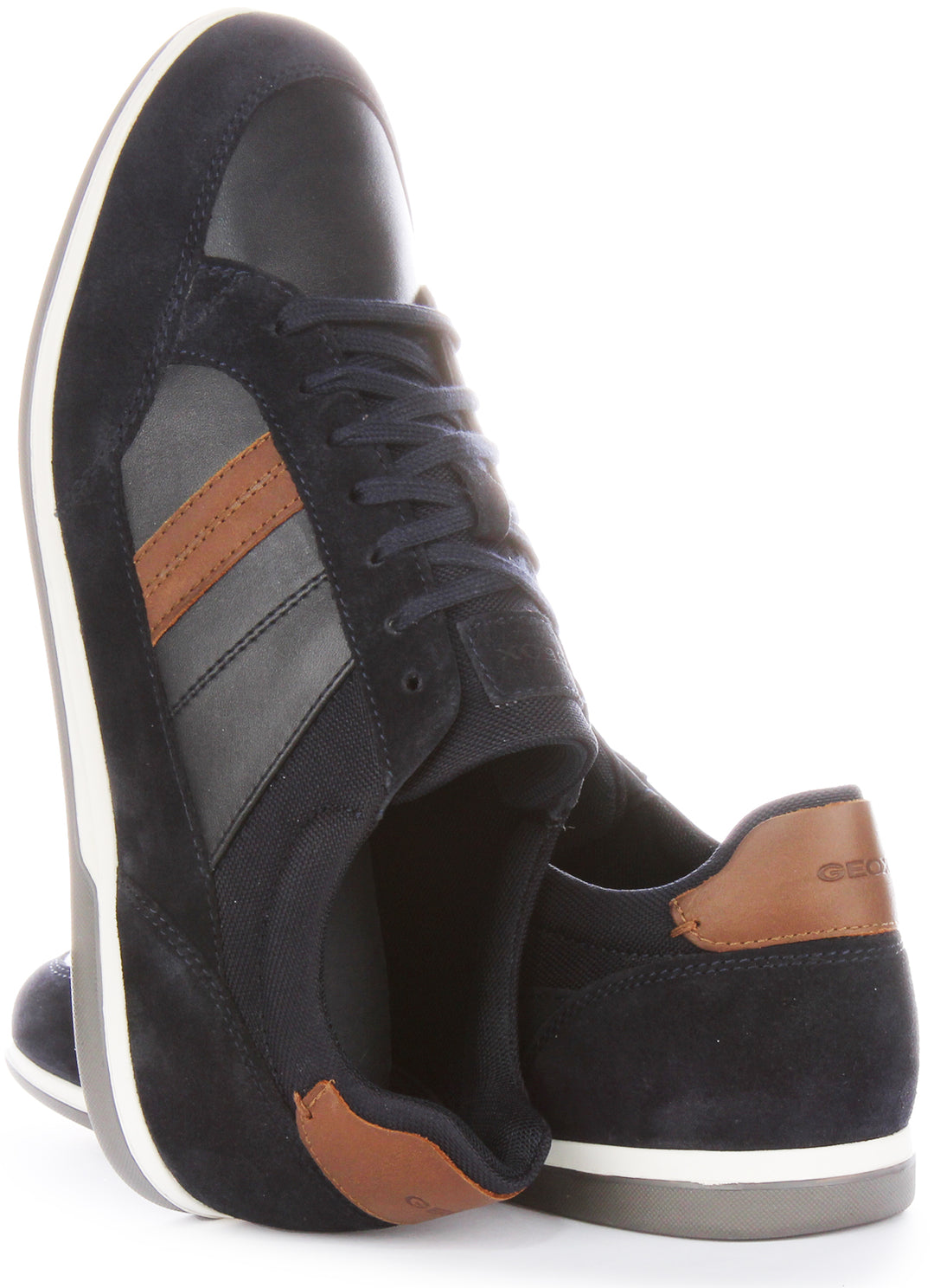 Geox U Rrnan A Sneakers da uomo in pelle scamosciata marrone navy