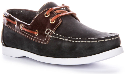 Justinreess England Bay In Navy Brown For Men