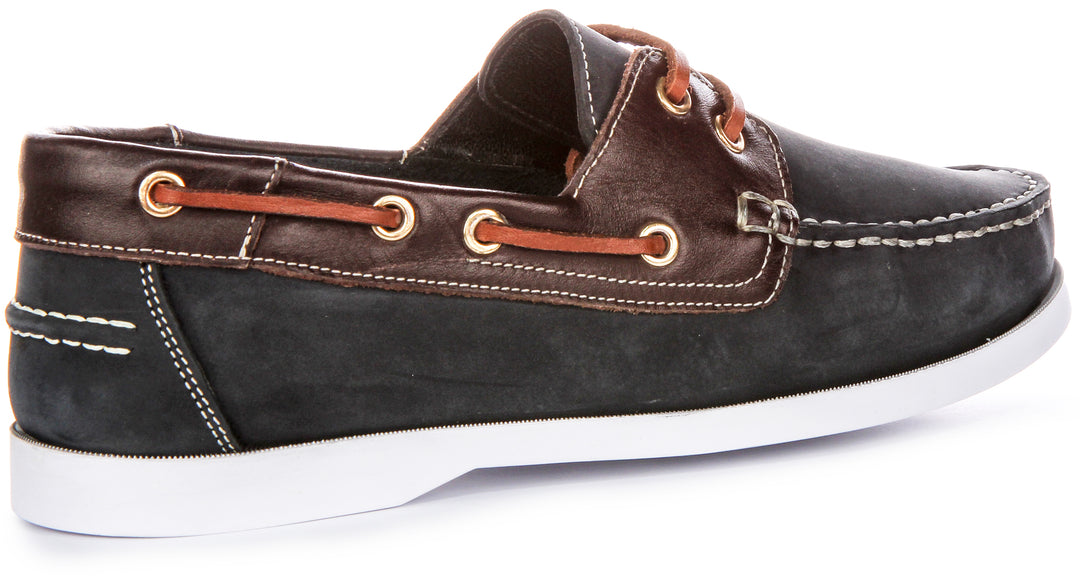 Justinreess England Bay In Navy Brown For Men
