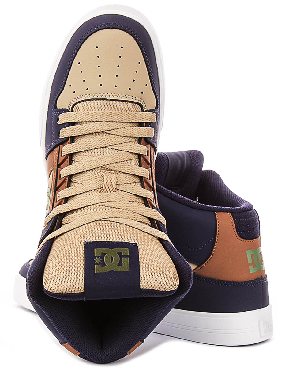 DC Shoes Pure High Top WC In Navy Brown For Men