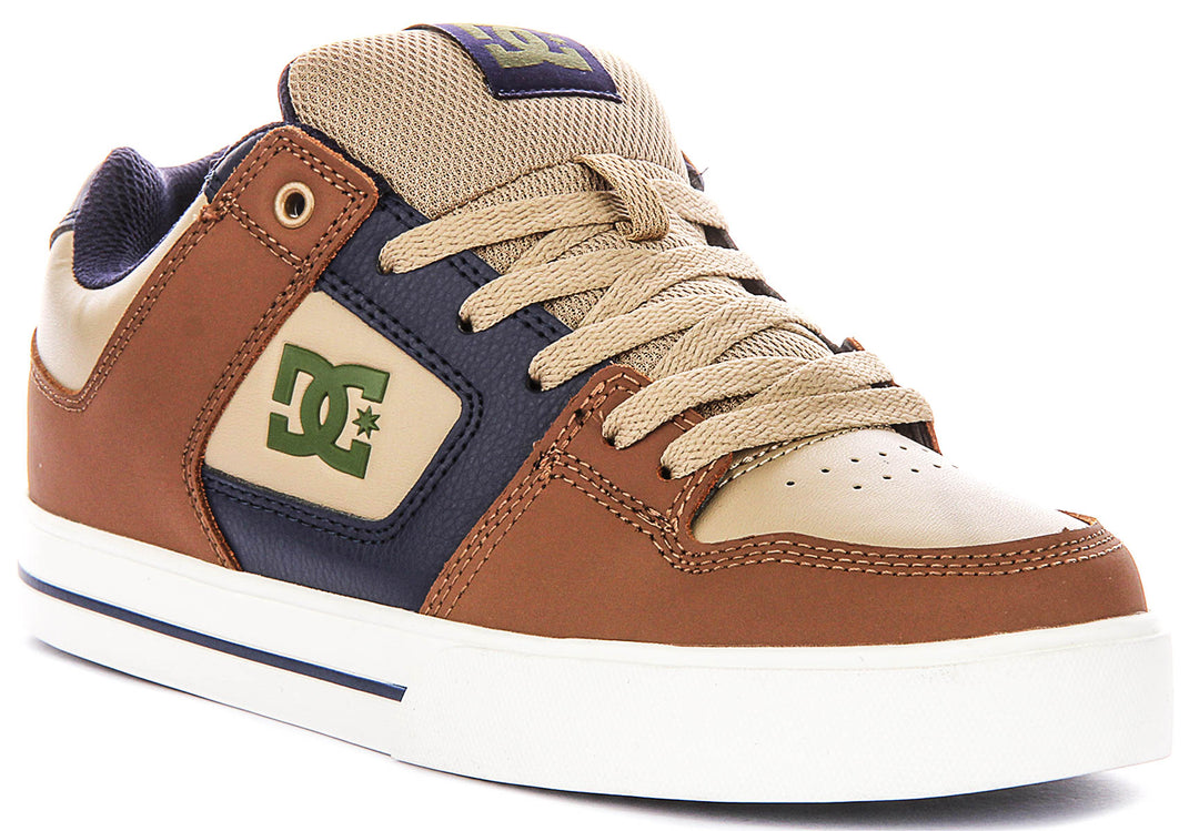 DC Shoes Pure In Navy Brown For Men