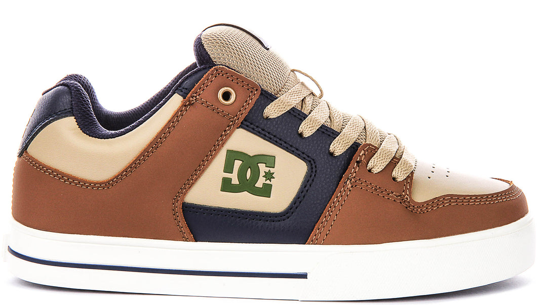 DC Shoes Pure In Navy Brown For Men