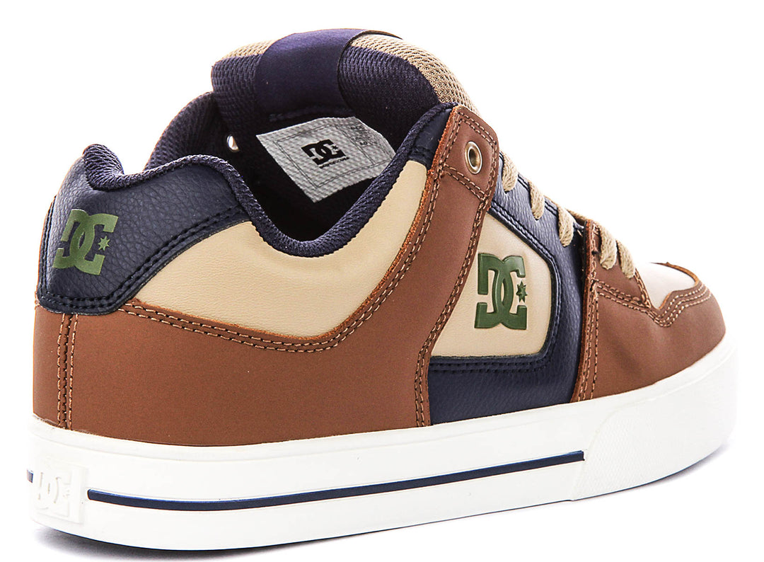 DC Shoes Pure In Navy Brown For Men