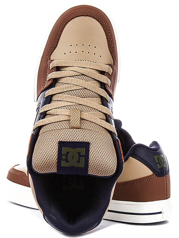 DC Shoes Pure In Navy Brown For Men