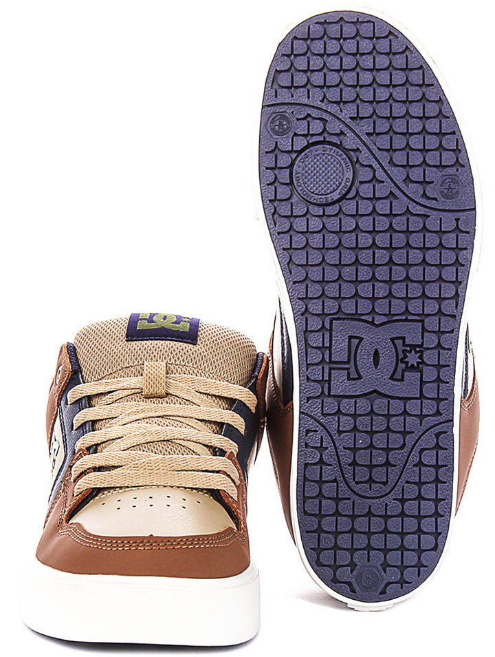 DC Shoes Pure In Navy Brown For Men