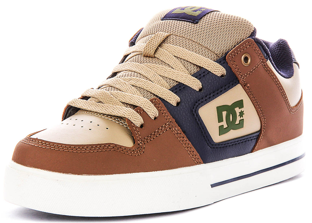 DC Shoes Pure In Navy Brown For Men