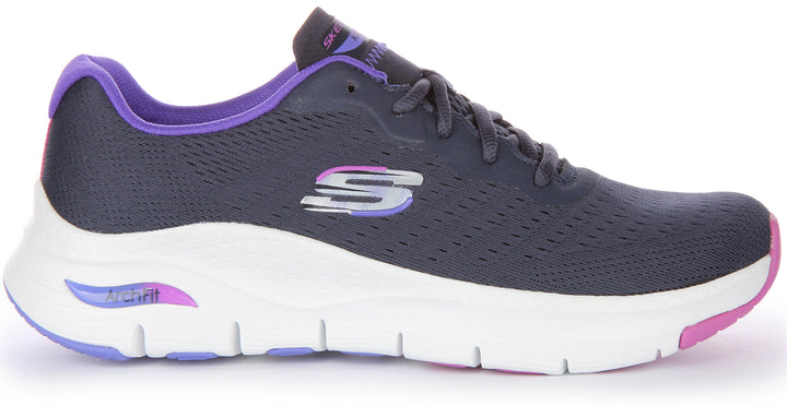 Skechers Arch FitInfinity Cool Zapatillas con cordones de malla vegana para mujer en marino multi