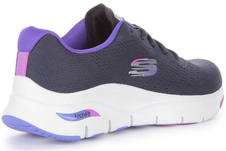 Skechers Arch Fit Infinity Cool Baskets à lacets en maille végane pour femmes en marine multi