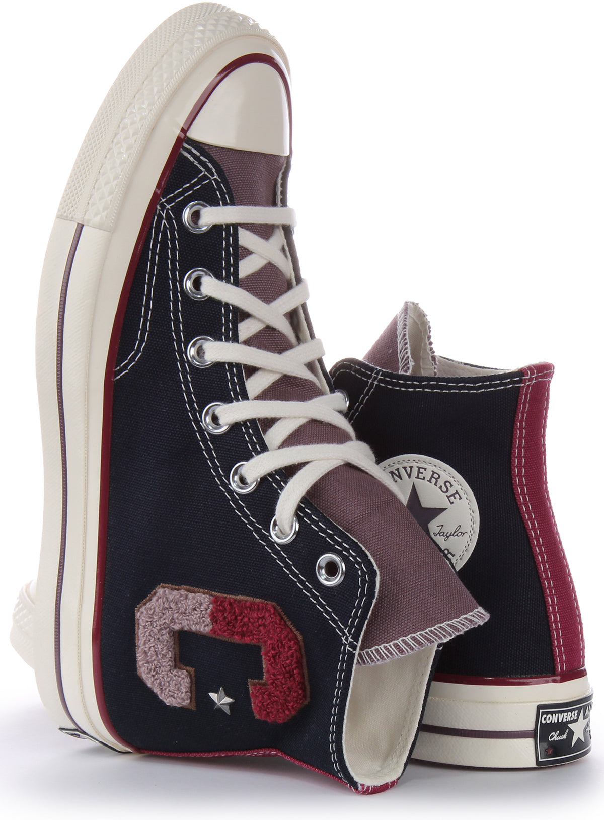 Converse gris outlet mujer rojo