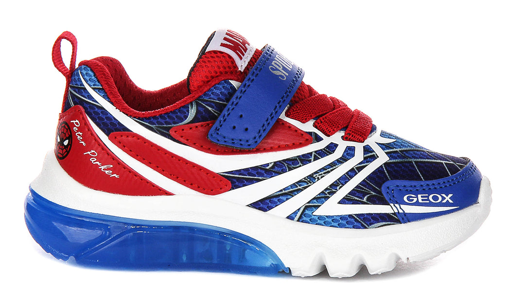 Geox J Ciberdrone X Spiderman In Navy Red For Infants