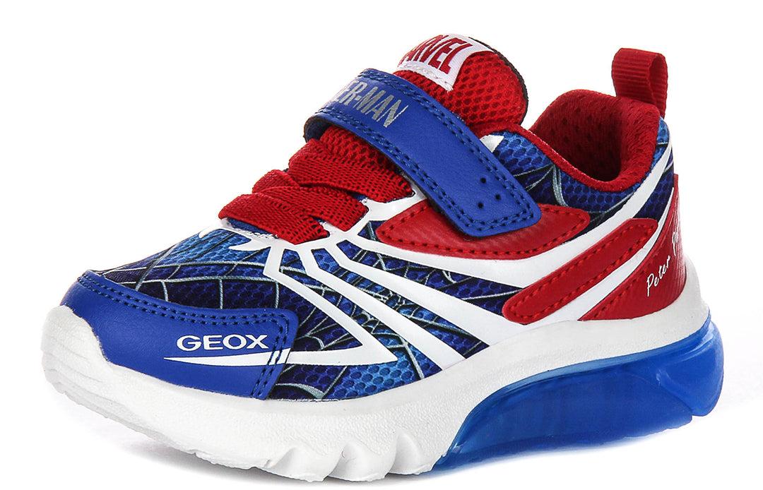 Geox J Ciberdrone X Spiderman In Navy Red For Infants