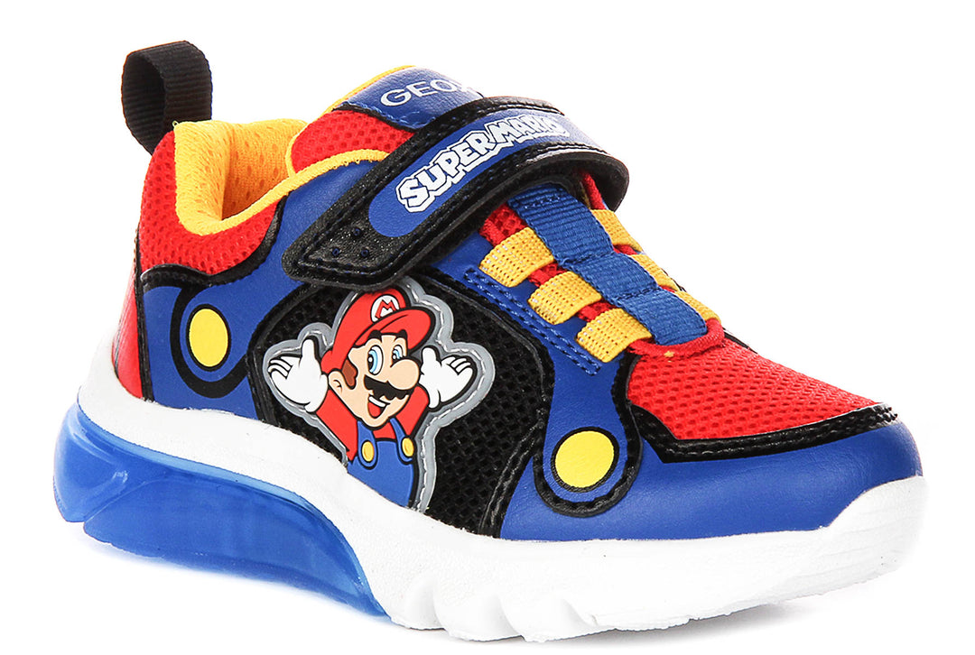 Geox J Ciberdrone A X Supermario In Navy Red For Infants